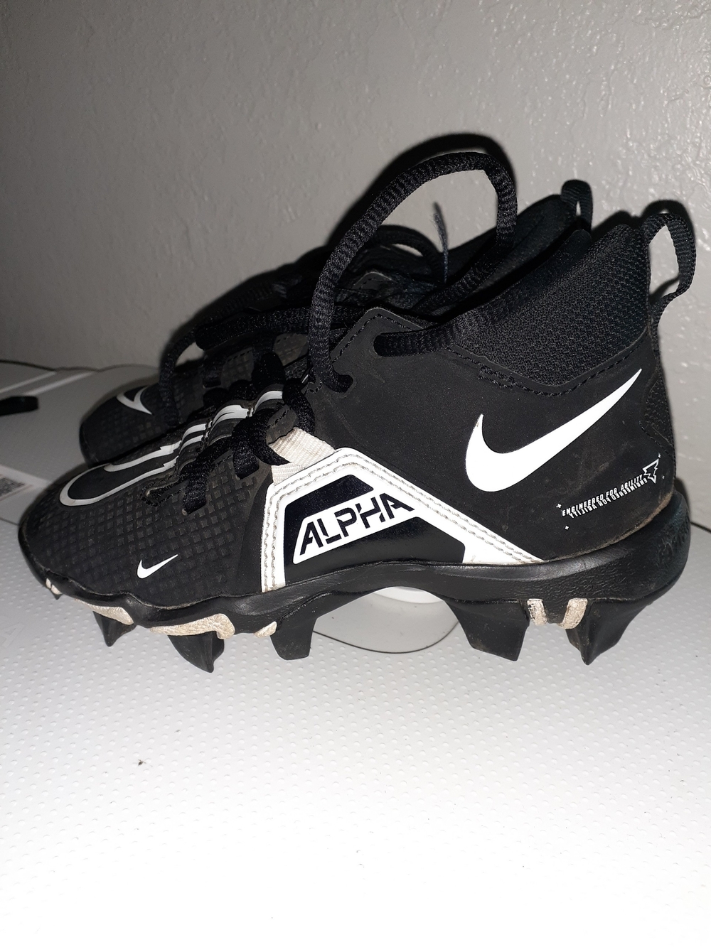 Nike Kids Black and White Alpha Baseball Cleats